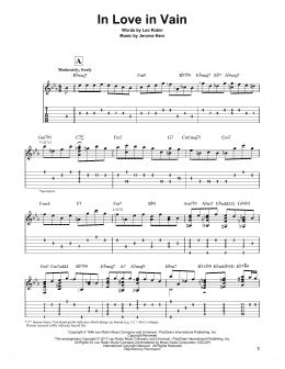 page one of In Love In Vain (Solo Guitar)