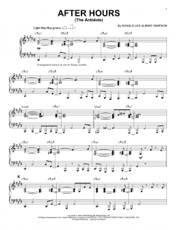 page one of After Hours (The Antidote) (Piano Solo)