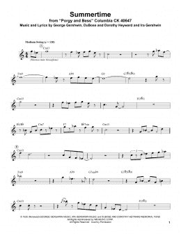 page one of Summertime (Trumpet Transcription)