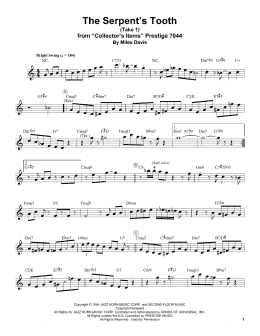 page one of The Serpent's Tooth (Trumpet Transcription)