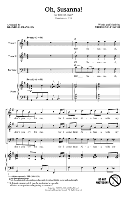 page one of Oh, Susanna! (TTBB Choir)