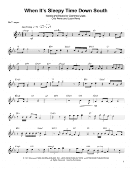 page one of When It's Sleepy Time Down South (Trumpet Transcription)