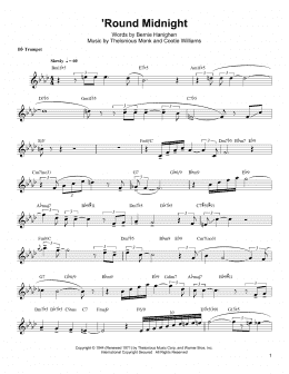 page one of 'Round Midnight (Trumpet Transcription)