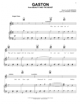 page one of Gaston (from Beauty And The Beast) (Piano, Vocal & Guitar Chords (Right-Hand Melody))