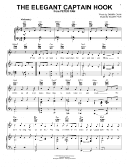 page one of The Elegant Captain Hook (Piano, Vocal & Guitar Chords (Right-Hand Melody))