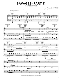 page one of Savages (Part 1) (Piano, Vocal & Guitar Chords (Right-Hand Melody))