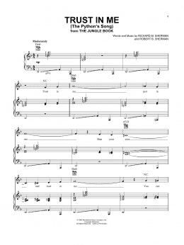 page one of Trust In Me (The Python's Song) (from The Jungle Book) (Piano, Vocal & Guitar Chords (Right-Hand Melody))