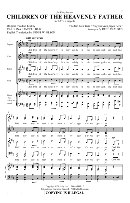 page one of Children Of The Heavenly Father (SATB Choir)