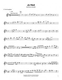 page one of Ja-Hed (Alto Sax Transcription)
