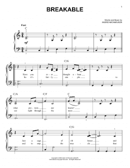 page one of Breakable (Very Easy Piano)
