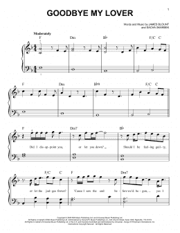page one of Goodbye My Lover (Very Easy Piano)