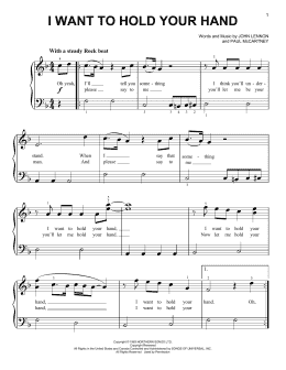 page one of I Want To Hold Your Hand (Very Easy Piano)