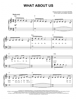 page one of What About Us (Very Easy Piano)