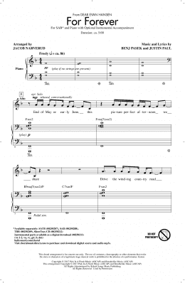 page one of For Forever (from Dear Evan Hansen) (arr. Jacob Narverud) (SAB Choir)