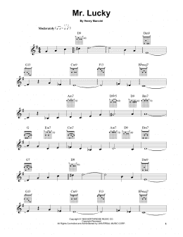 page one of Mr. Lucky (Easy Guitar)