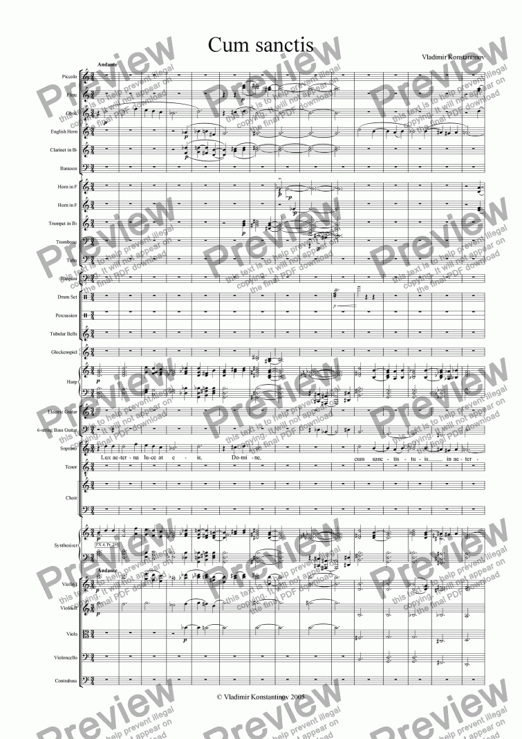 page one of <b>7.Cum sanctis</b> from Sympho Rock Requiem