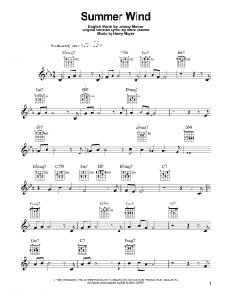 page one of Summer Wind (Easy Guitar)