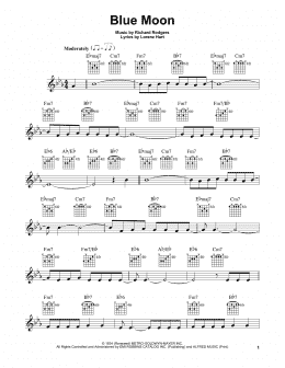 page one of Blue Moon (Easy Guitar)