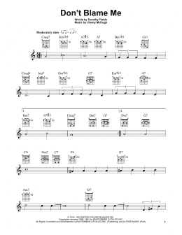 page one of Don't Blame Me (Easy Guitar)