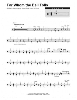 page one of For Whom The Bell Tolls (Drums Transcription)