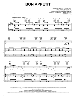 page one of Bon Appetit (Piano, Vocal & Guitar Chords (Right-Hand Melody))