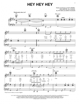 page one of Hey Hey Hey (Piano, Vocal & Guitar Chords (Right-Hand Melody))