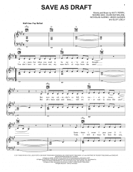 page one of Save As Draft (Piano, Vocal & Guitar Chords (Right-Hand Melody))