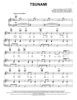 page one of Tsunami (Piano, Vocal & Guitar Chords (Right-Hand Melody))