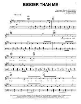 page one of Bigger Than Me (Piano, Vocal & Guitar Chords (Right-Hand Melody))