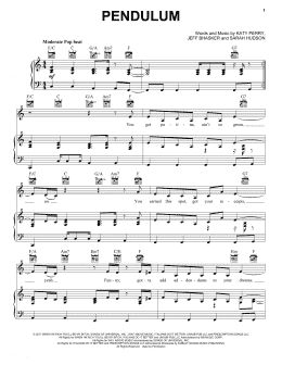 page one of Pendulum (Piano, Vocal & Guitar Chords (Right-Hand Melody))