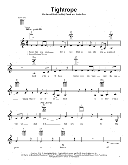 page one of Tightrope (from The Greatest Showman) (Ukulele)
