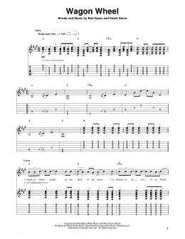 page one of Wagon Wheel (Guitar Tab (Single Guitar))