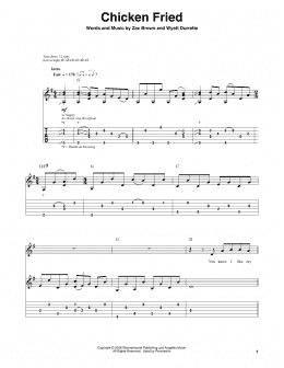 page one of Chicken Fried (Guitar Tab (Single Guitar))