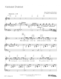 page one of Kabbalat Shabbat (Piano, Vocal & Guitar Chords (Right-Hand Melody))