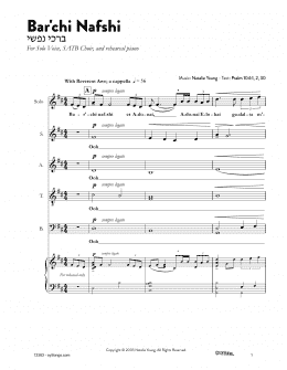 page one of Bar'chi Nafshi (SATB Choir)