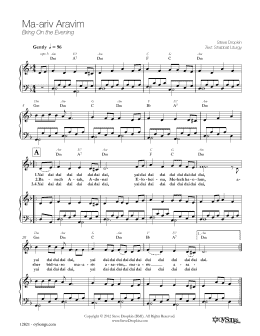 page one of Ma-ariv Aravim (Piano, Vocal & Guitar Chords (Right-Hand Melody))