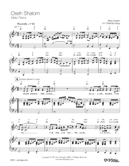page one of Oseh Shalom (Piano, Vocal & Guitar Chords (Right-Hand Melody))