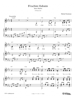 page one of B'ruchim Habaim (Piano, Vocal & Guitar Chords (Right-Hand Melody))