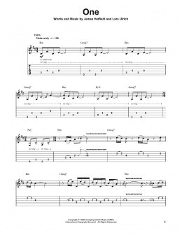 page one of One (Guitar Tab (Single Guitar))
