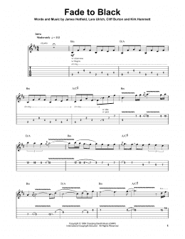 page one of Fade To Black (Guitar Tab (Single Guitar))