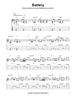 page one of Battery (Guitar Tab (Single Guitar))