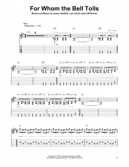page one of For Whom The Bell Tolls (Guitar Tab (Single Guitar))
