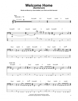 page one of Welcome Home (Sanitarium) (Bass Guitar Tab)