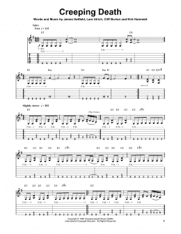 page one of Creeping Death (Guitar Tab (Single Guitar))