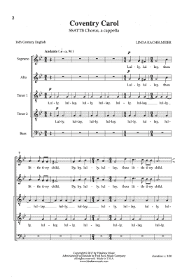 page one of Coventry Carol (Choir)