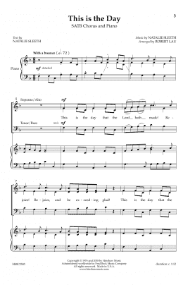 page one of This Is the Day (SATB Choir)