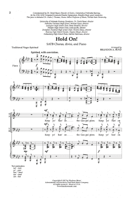page one of Hold On! (SATB Choir)