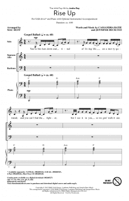 page one of Rise Up (arr. Mac Huff) (SAB Choir)