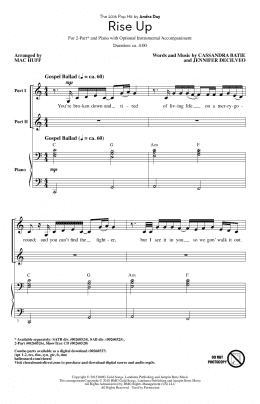 page one of Rise Up (arr. Mac Huff) (2-Part Choir)
