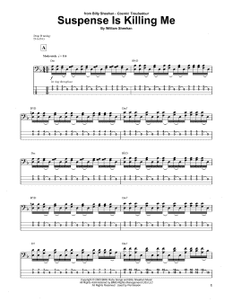 page one of Suspense Is Killing Me (Bass Guitar Tab)